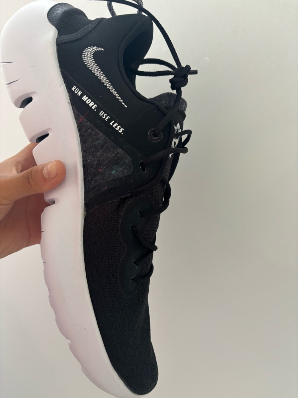 Nike Men’s Black and White Run More Use Less Trainer